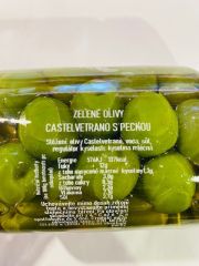 Zelené olivy Castelvetrano s peckou