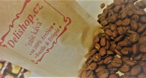 "naše káva" 100% Arabica z Brazílie & Etiopie - zrnková