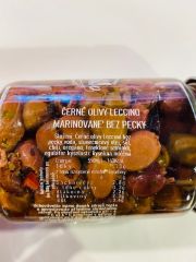 Černé olivy Leccino marinované bez pecky